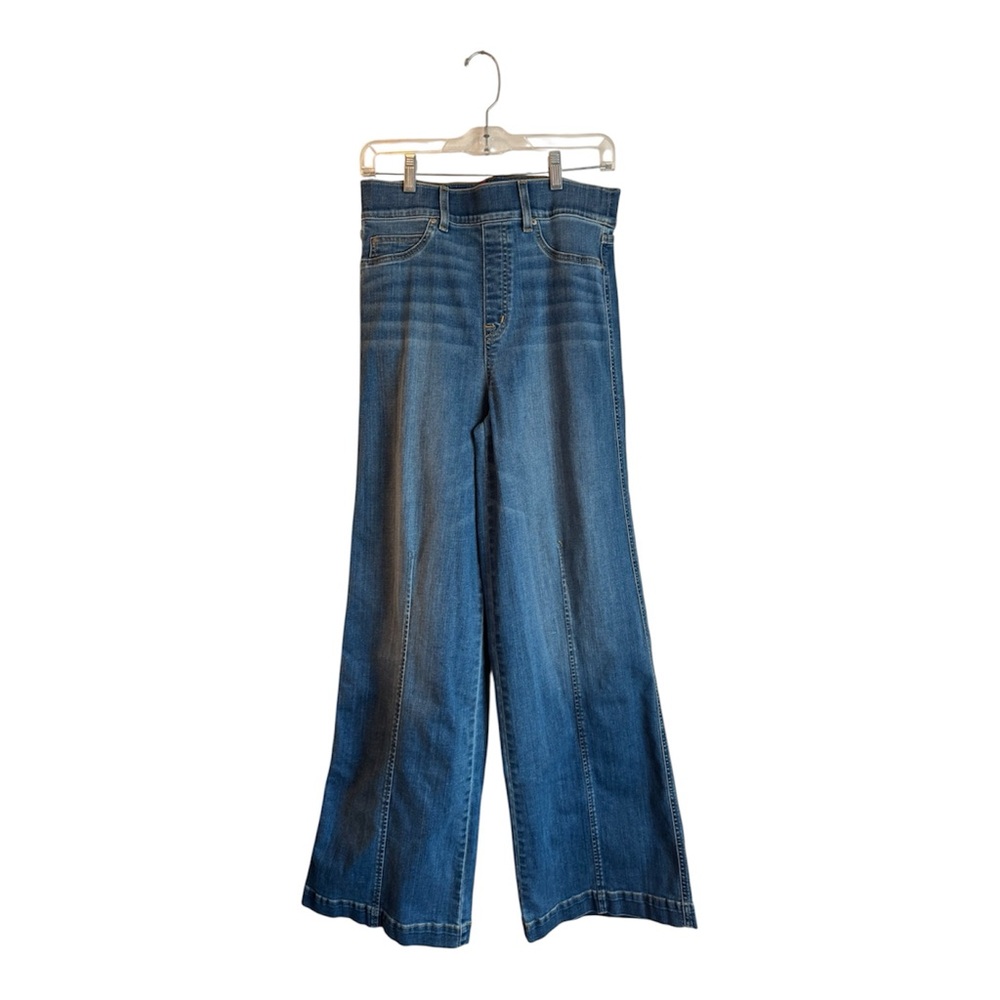 SPANX Blue Denim Wide Leg Flare Jeans